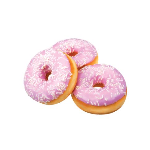 DONUT ΡΟΖ ΓΛΑΣΟ ΚΑΙ ΛΕΥΚΗ ΤΡΟΥΦΑ ΜΙΝΙ 30gr